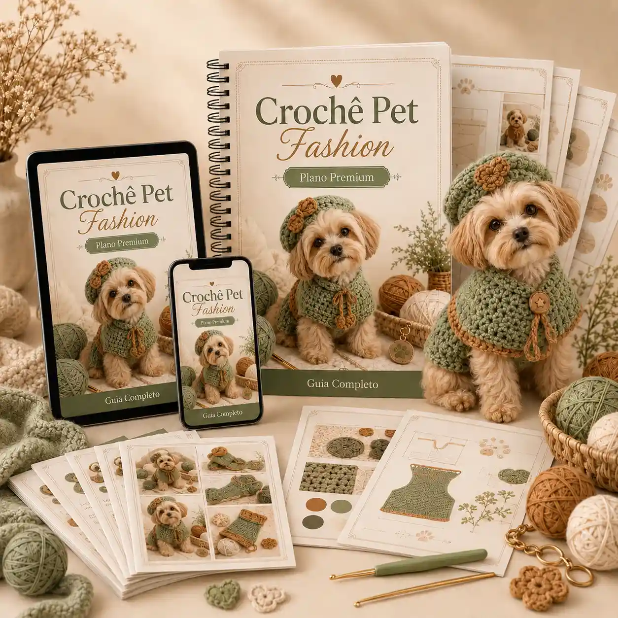 Kit digital completo do Crochê Pet Fashion
